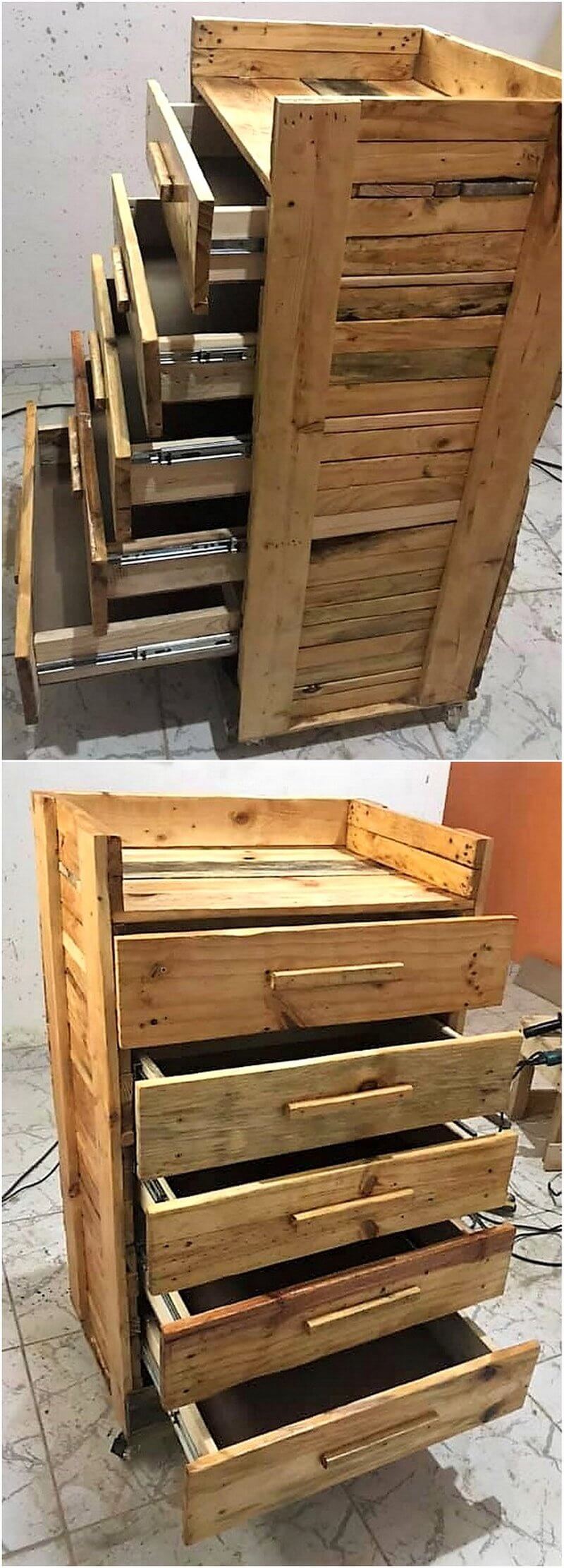 pallet chest of drawers