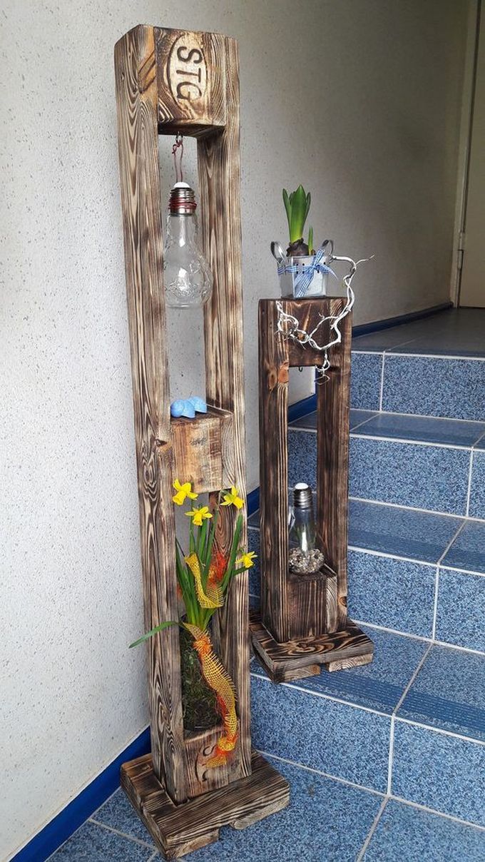 DIY pallet stands with lantern ideas (6)