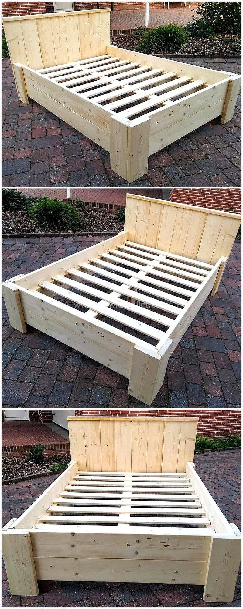 recycled wooden pallet bed frame