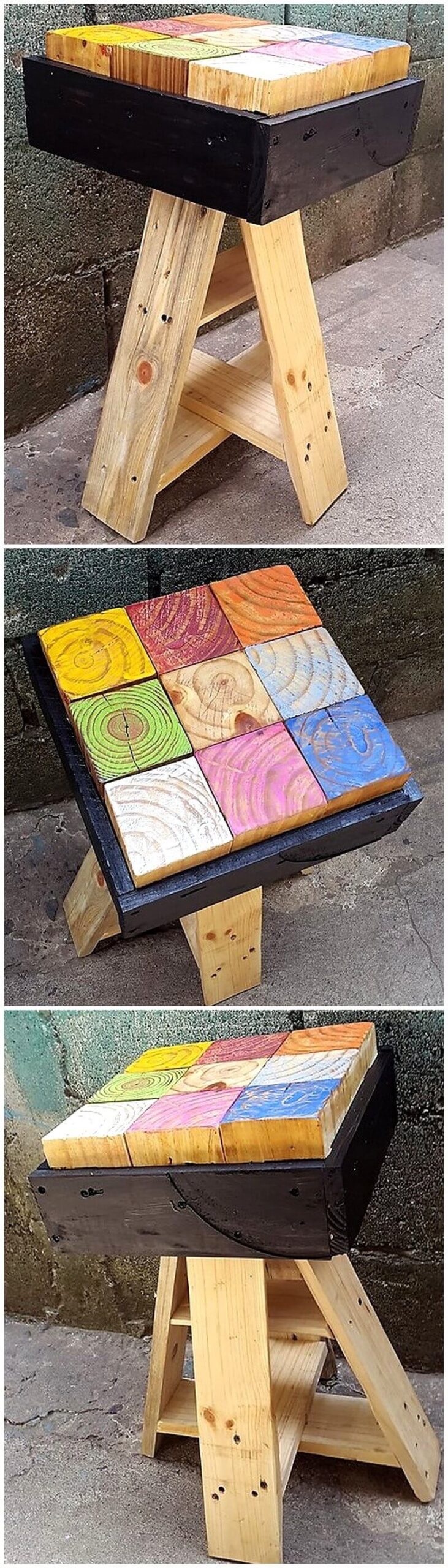 pallet artistic stool