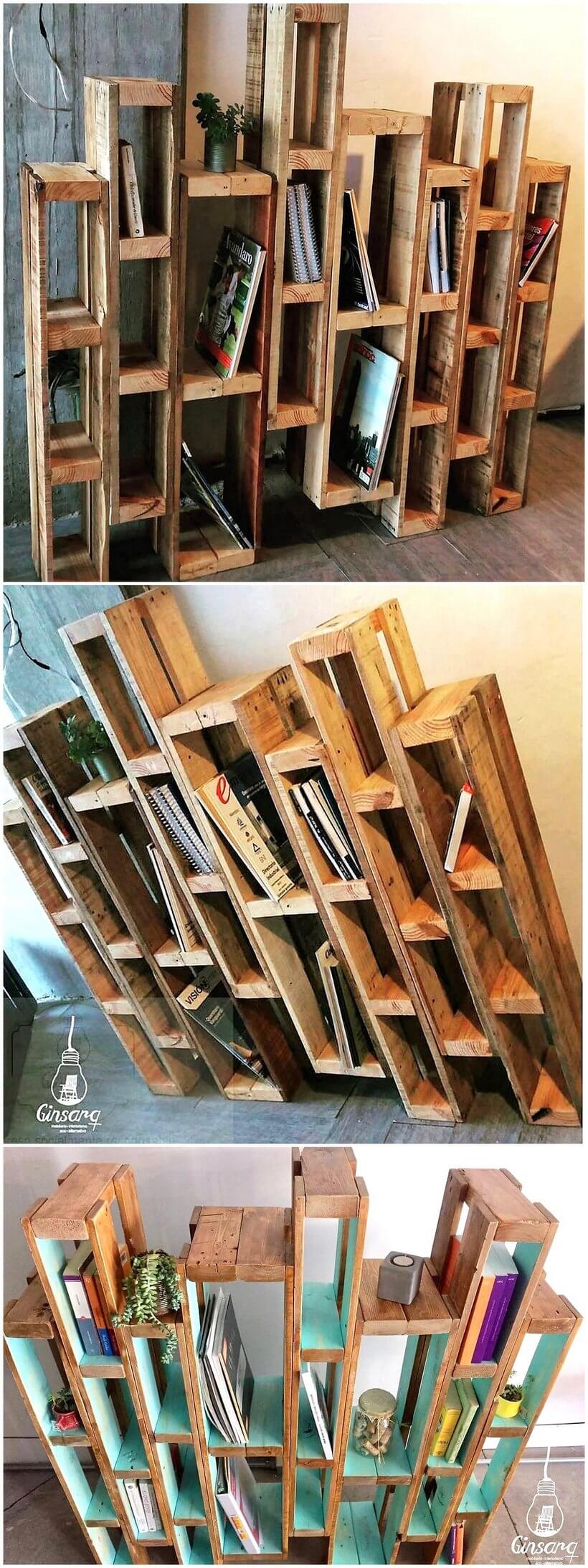 pallet bookshelf idea