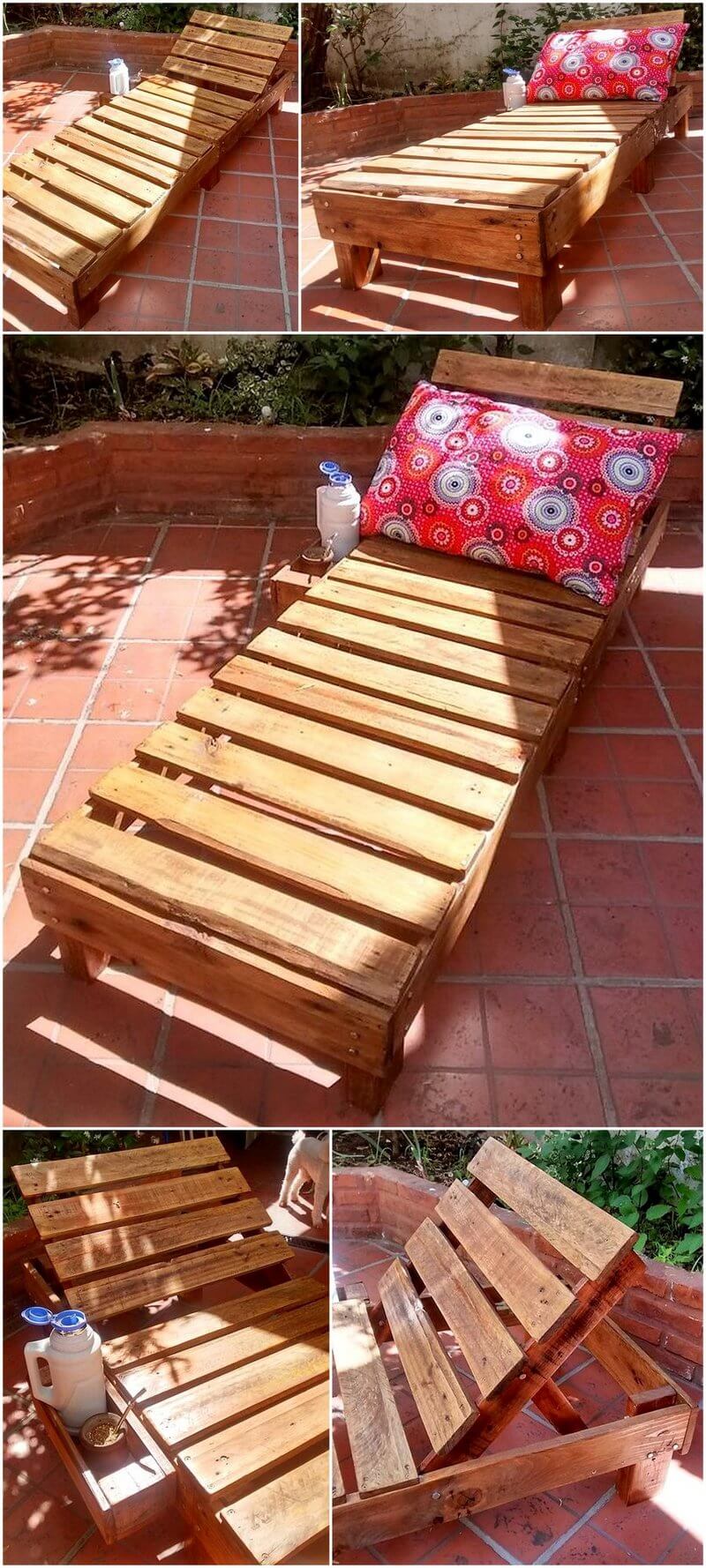 pallets wooden sun lounger