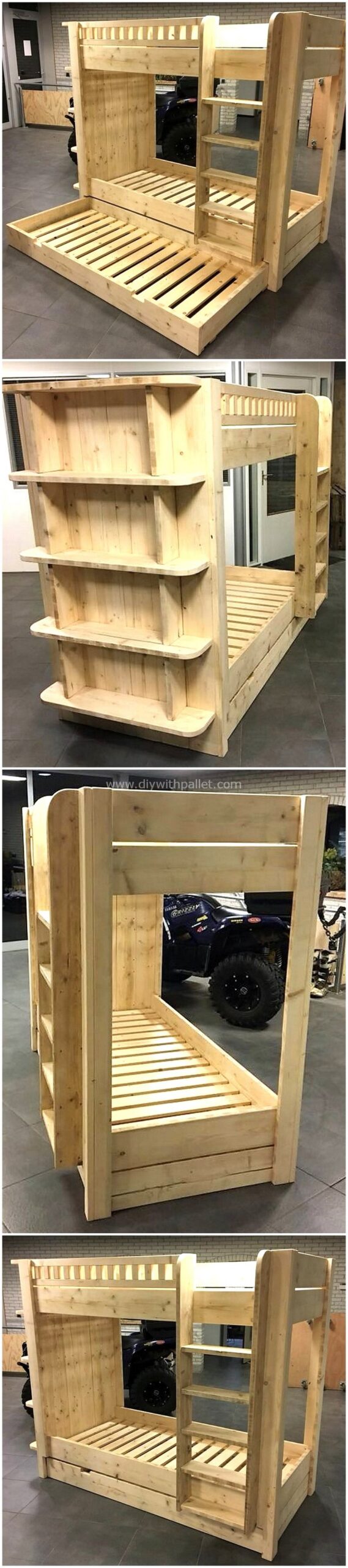 wood pallet bunk bed plan