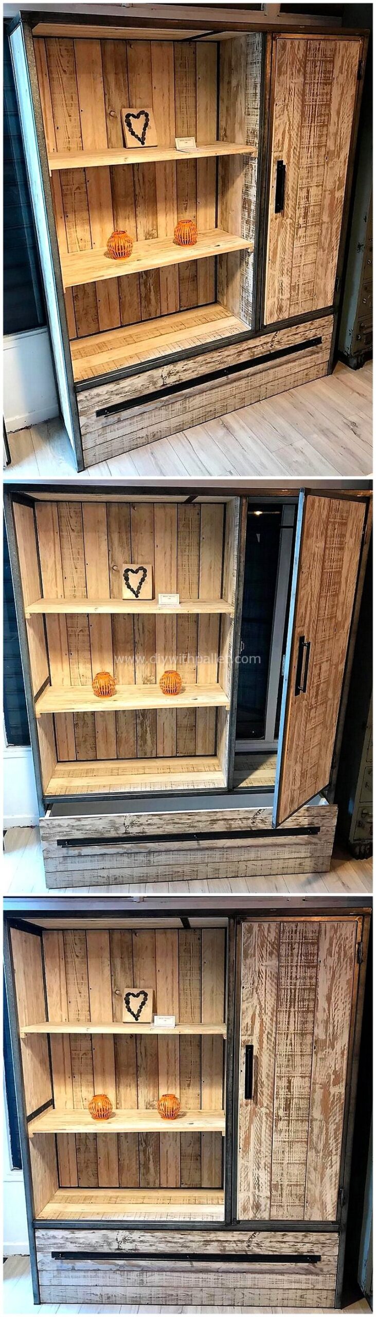 pallet wooden wardrobe plan