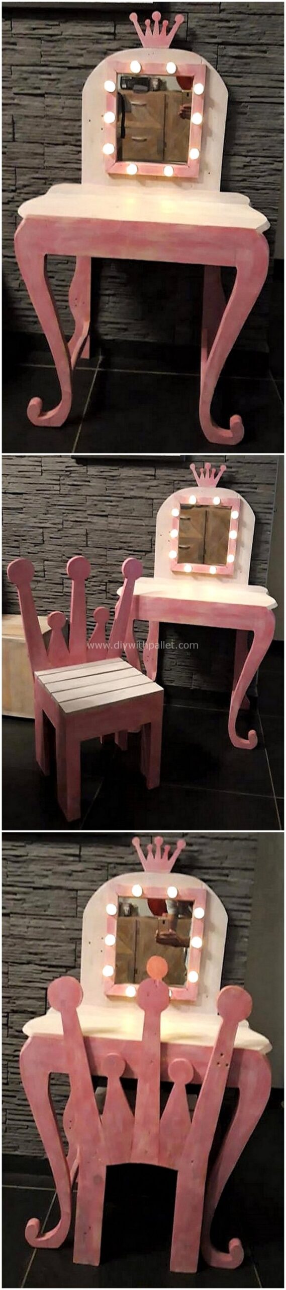 shabby chic pallet vanity