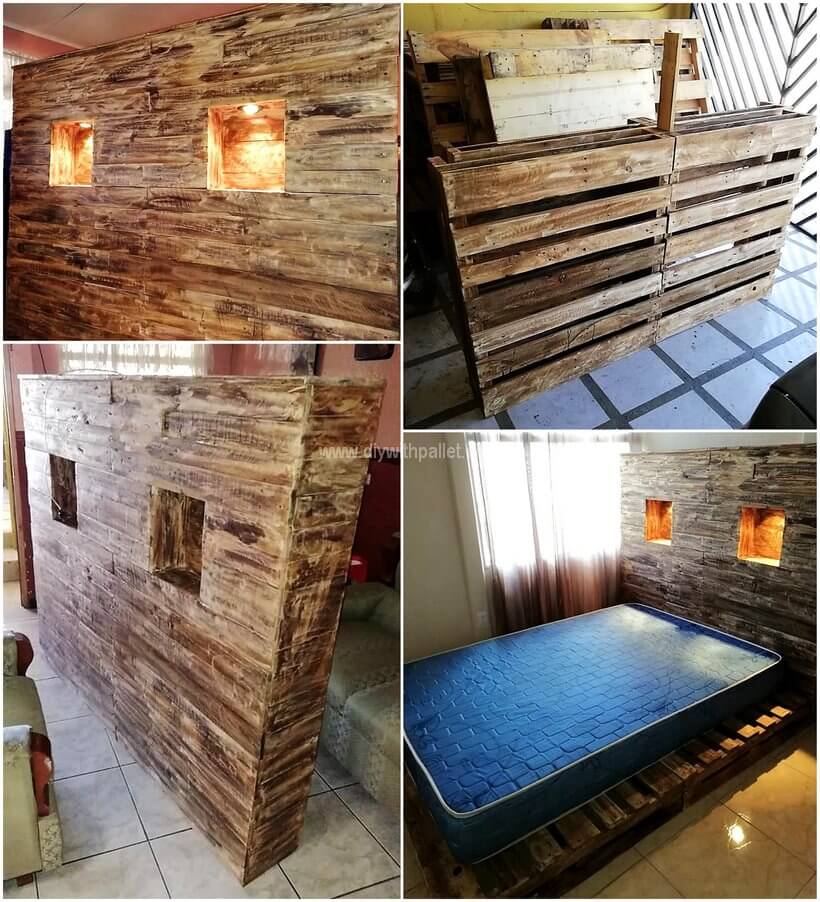 pallet bed frame with headboard plan