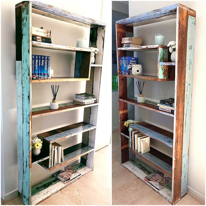 reclaimed wood pallet shelving plan