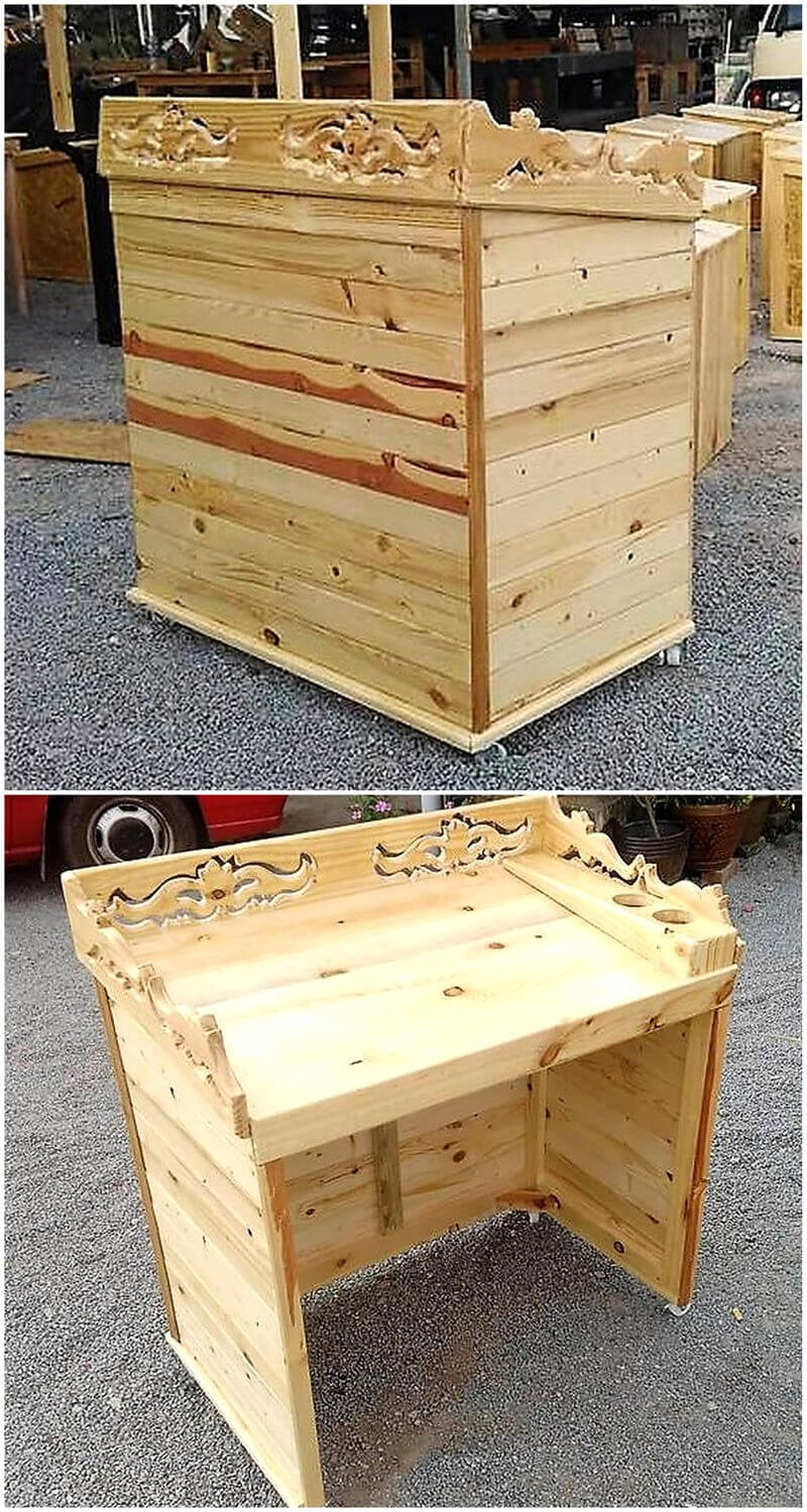 wood pallet counter desk