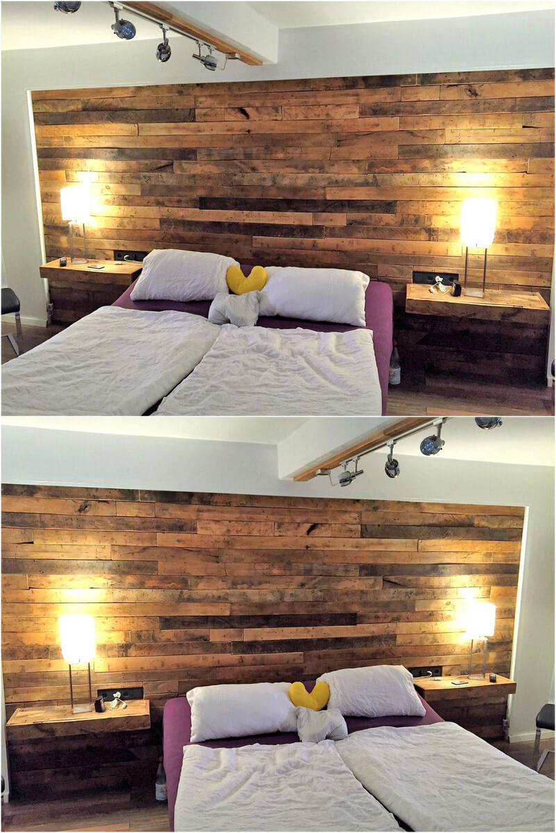 pallets bed headboard plan