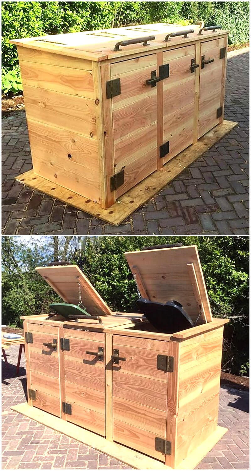 wooden pallets dumpsters storage