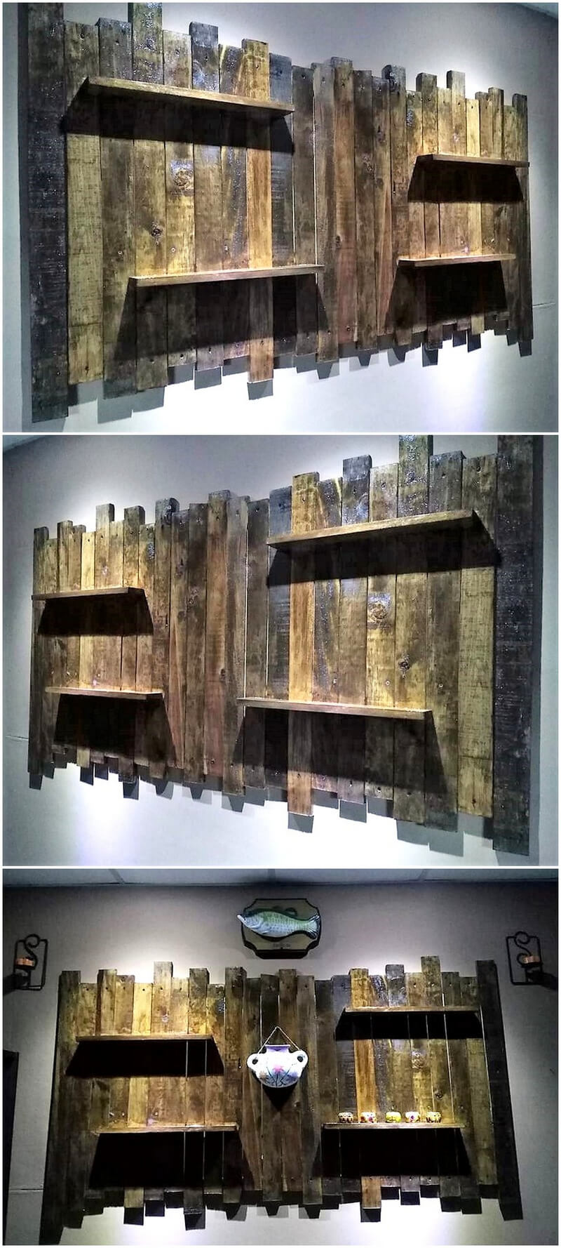wood pallet wall shelf idea