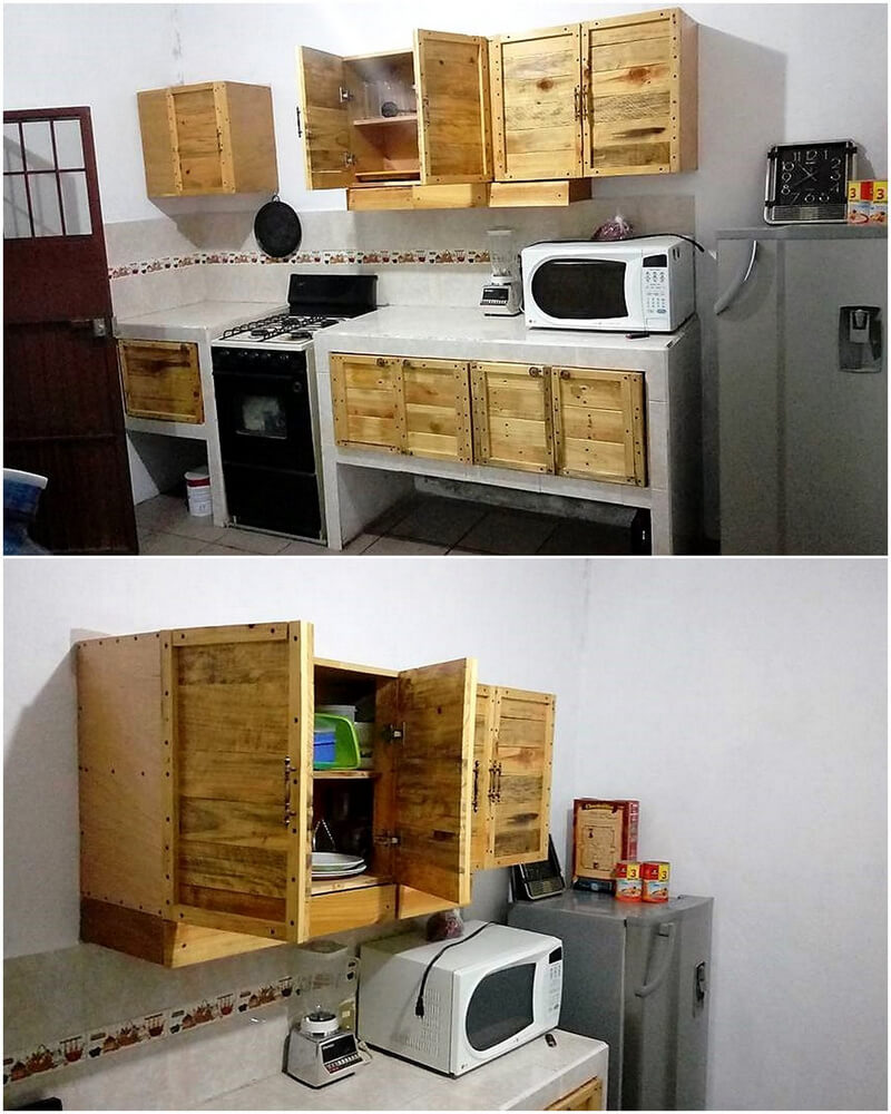pallets wooden kitchen racks
