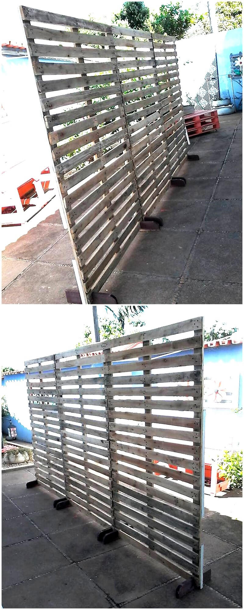 reused pallets space divider