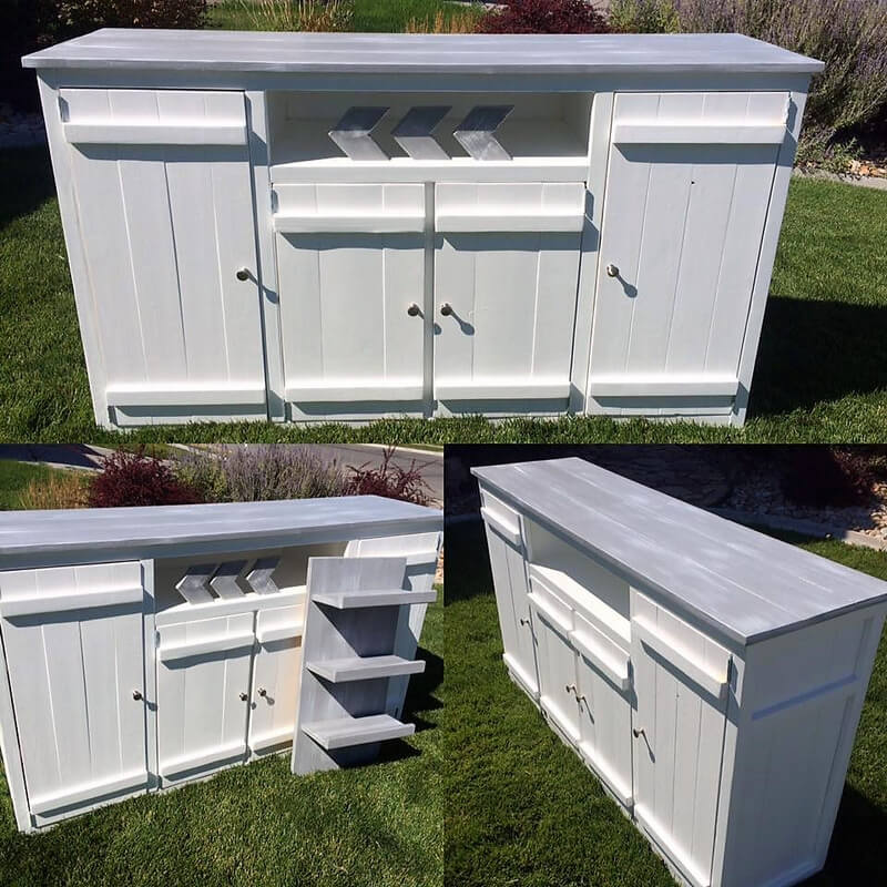 wooden pallets media cabinet