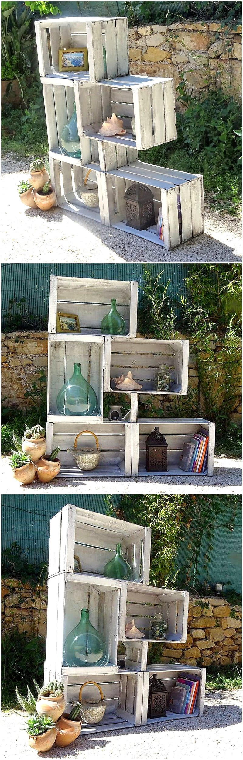 pallet fruit crates decor shelving