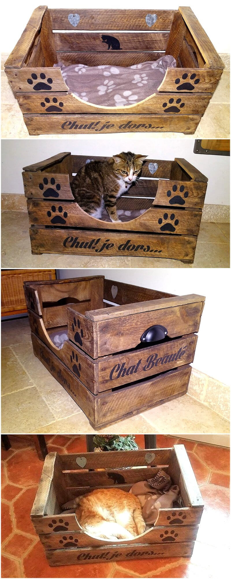 wood pallets cat bed
