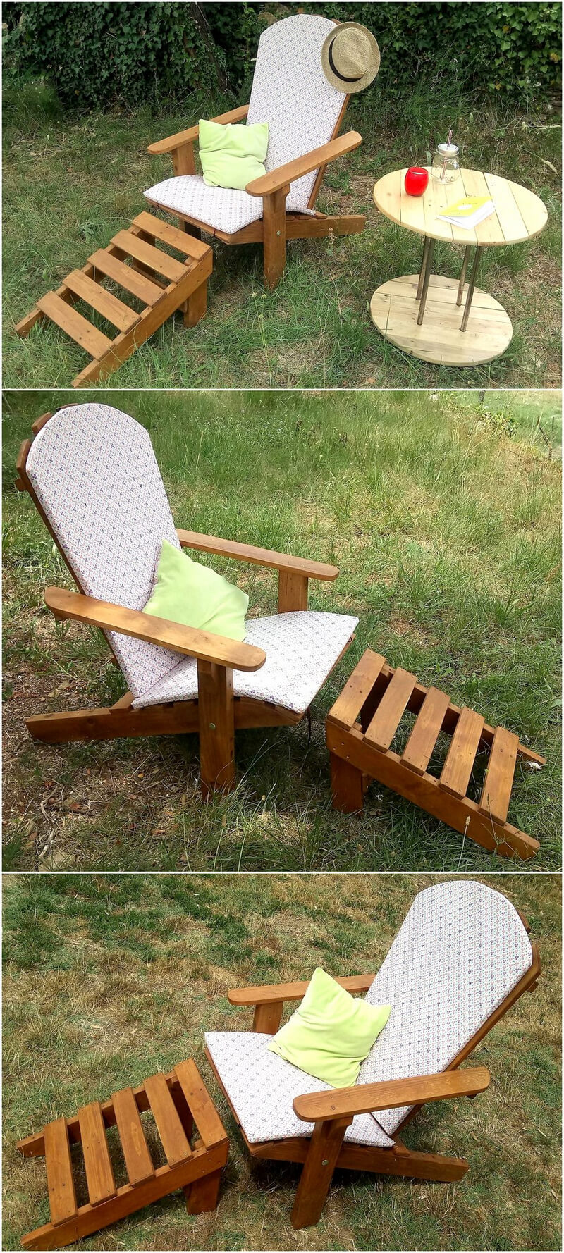 repurposed pallets Armchair with side table