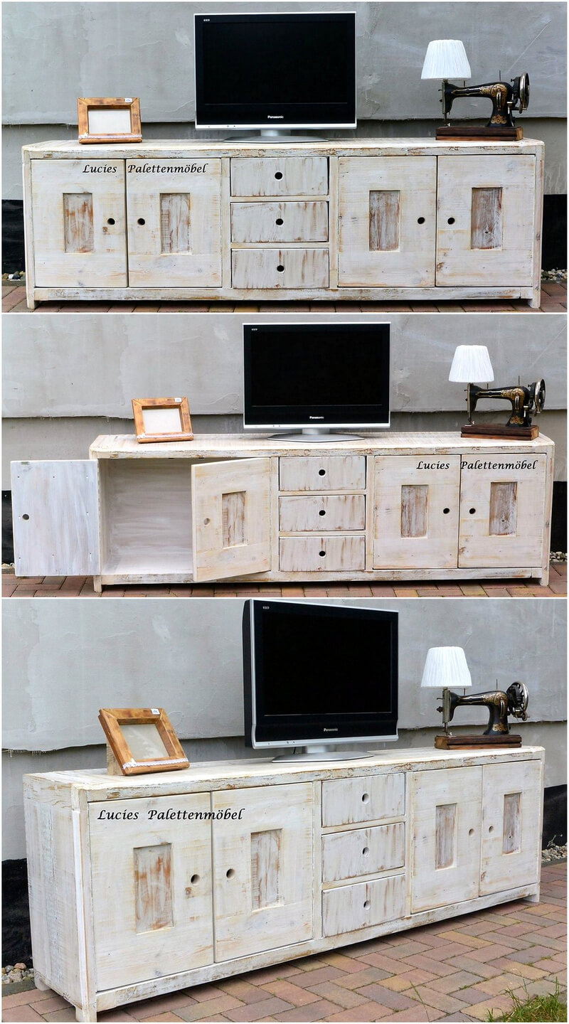 pallets rustic tv sideboard