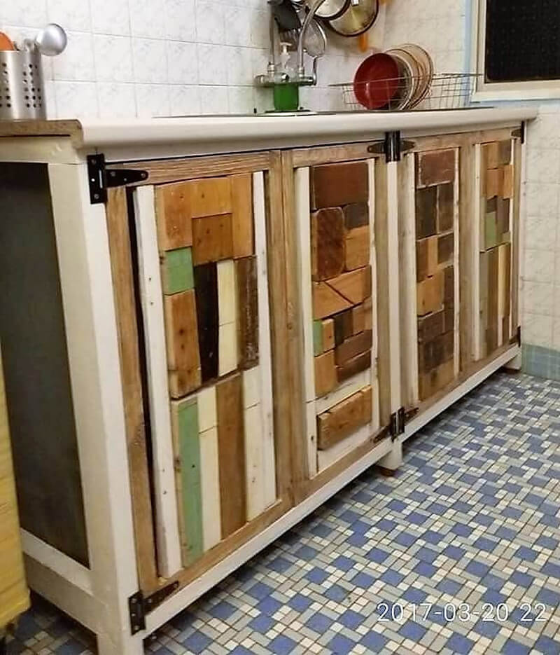 wooden pallet kitchen cabinet