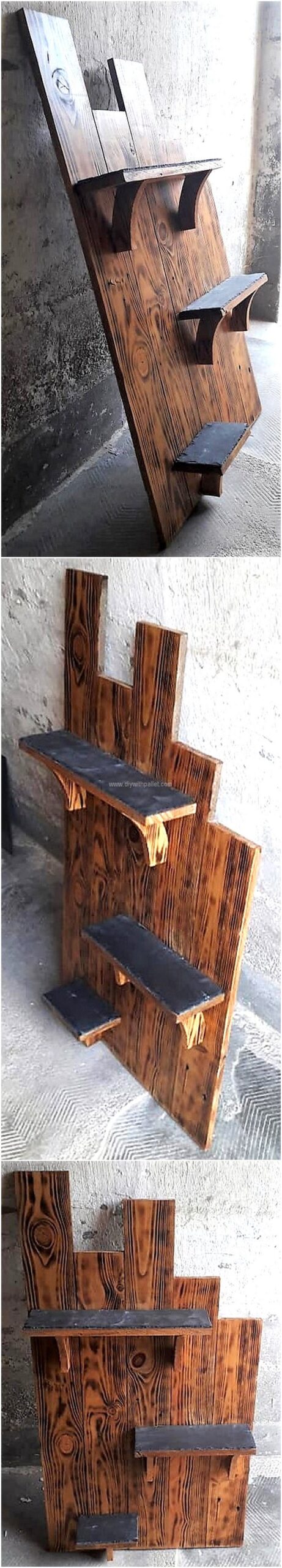 wood pallet rustic shelf