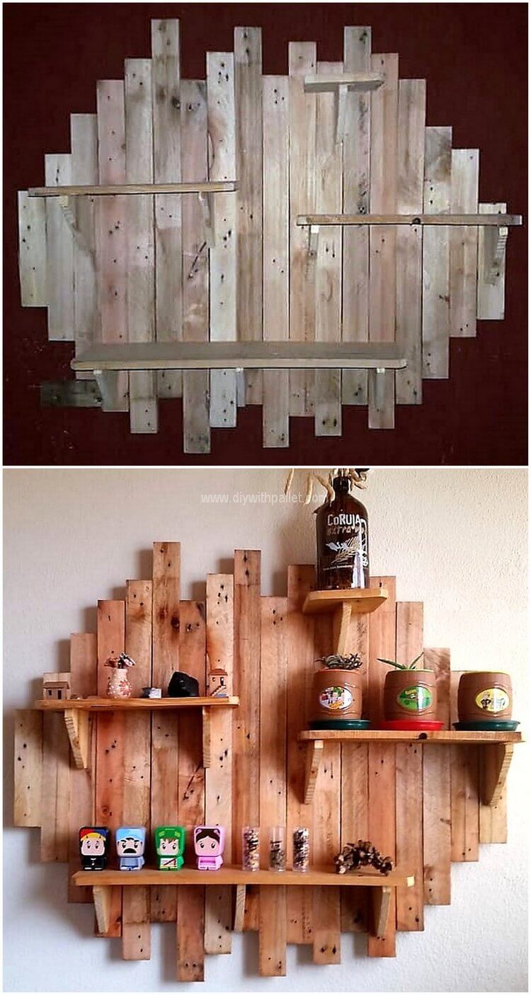 pallet wall decor shelf