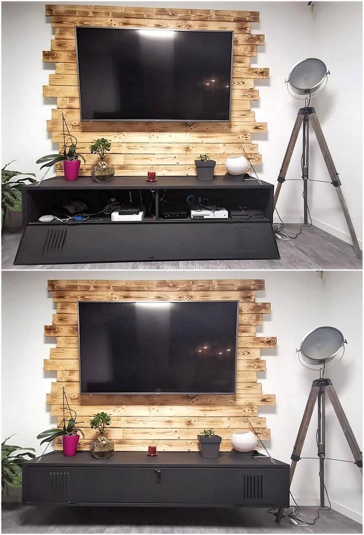 recycled pallet TV stand