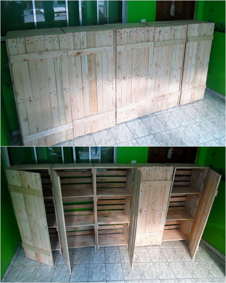 Closet of pallet boxes