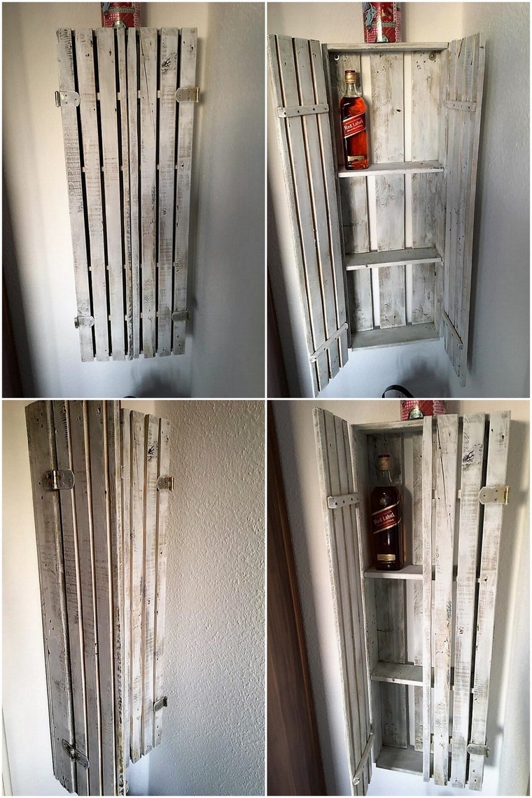 pallets little wardrobe for bottles
