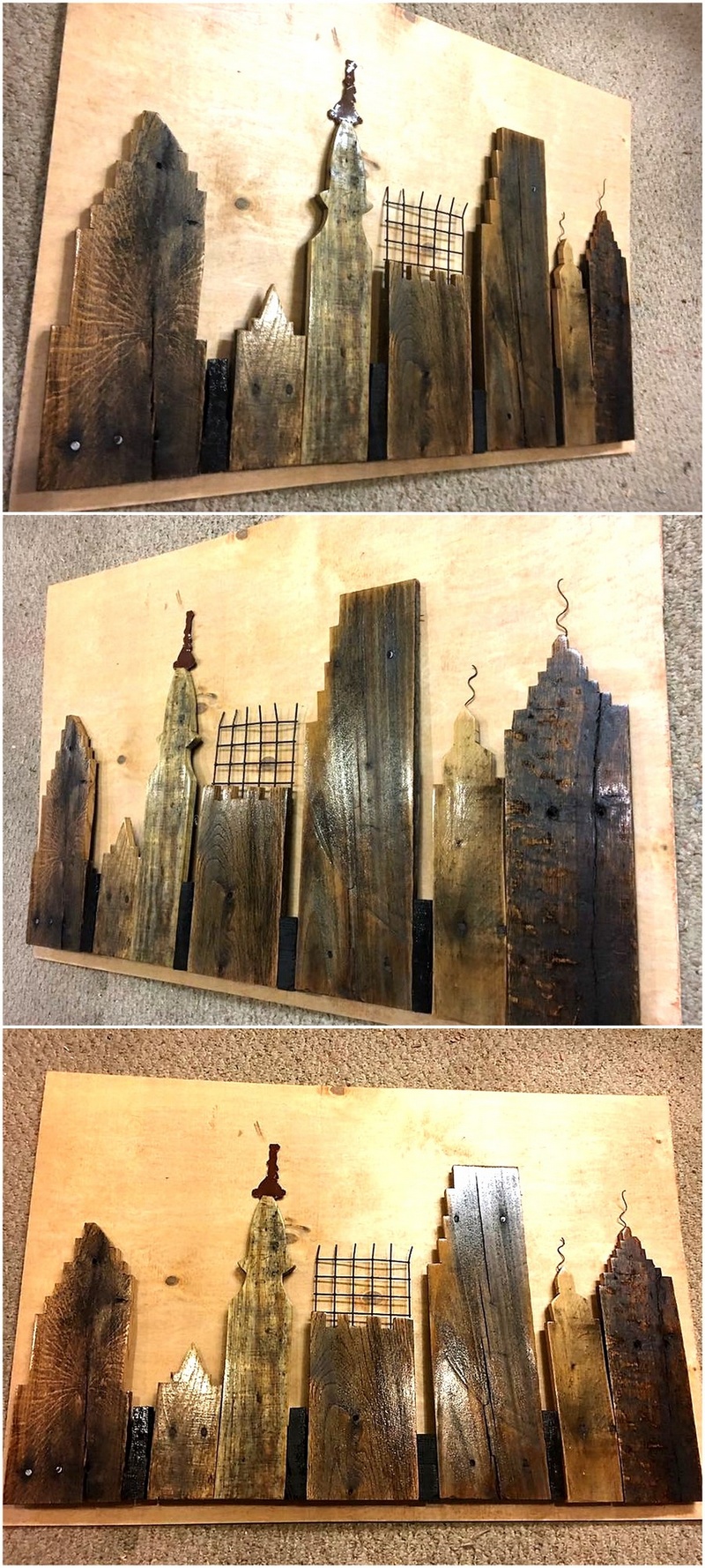 pallet skyline wall art