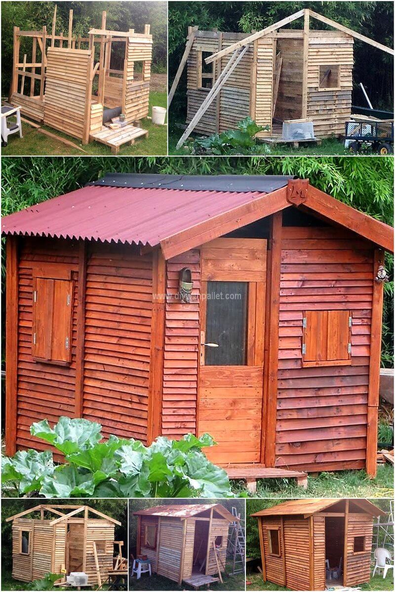 DIY pallet garden cabin