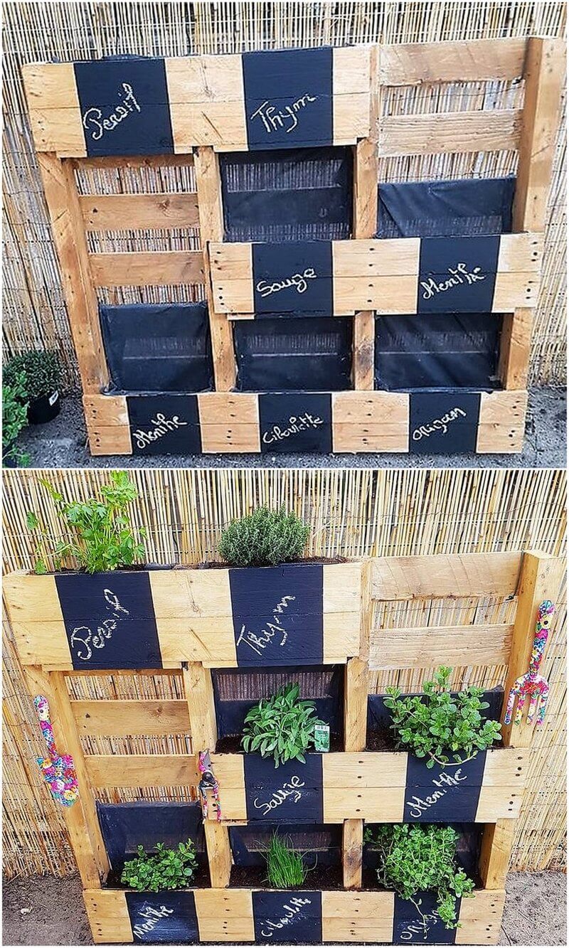 pallet herb planter
