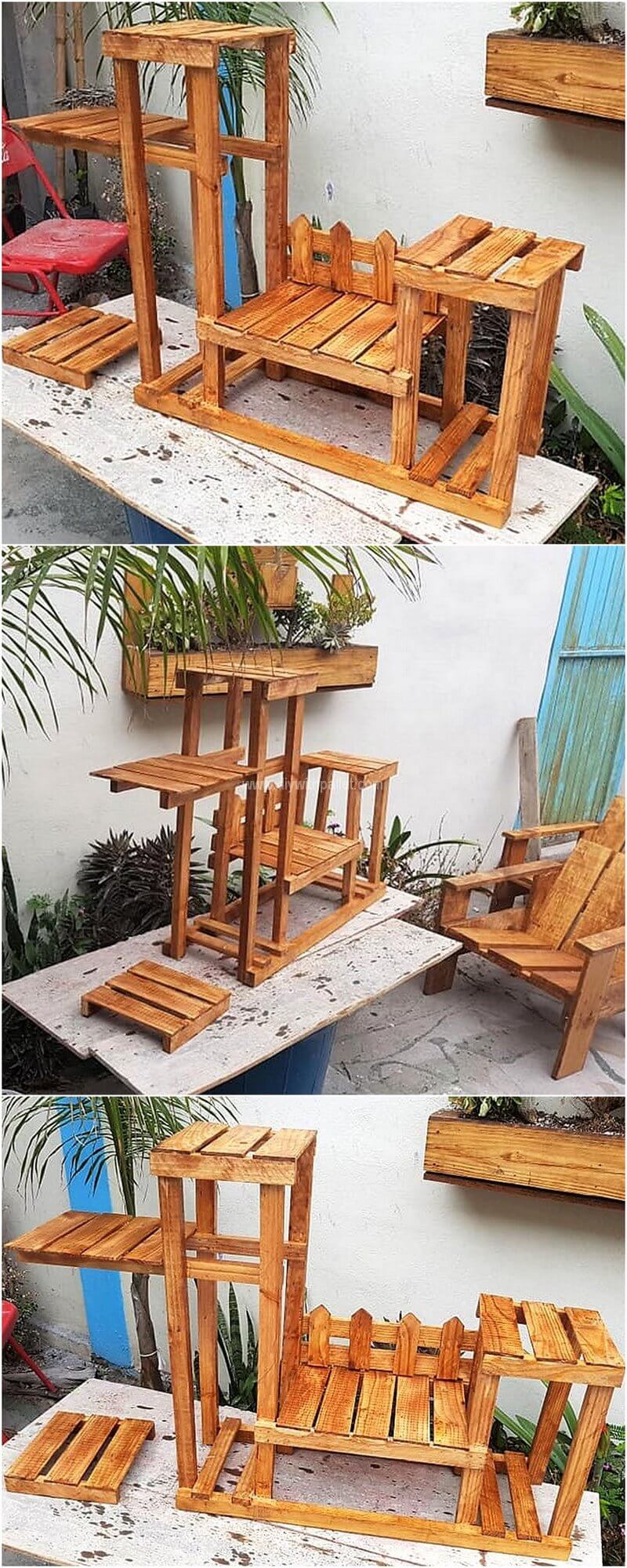 pallet pots stand planter