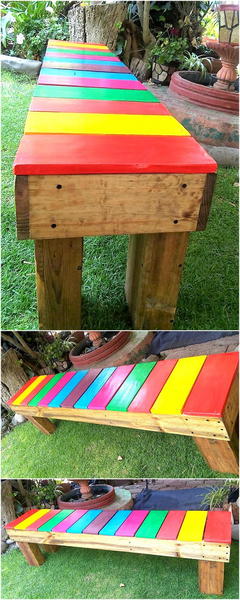 wooden pallet patio garden bench