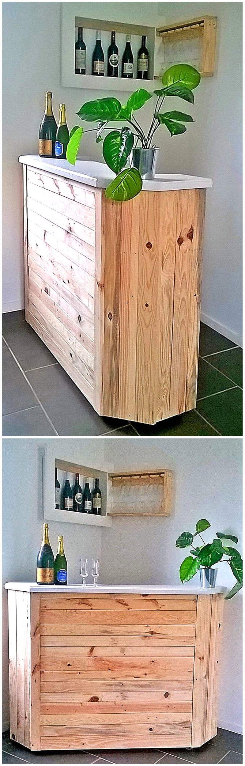 repurposed pallets bar plan