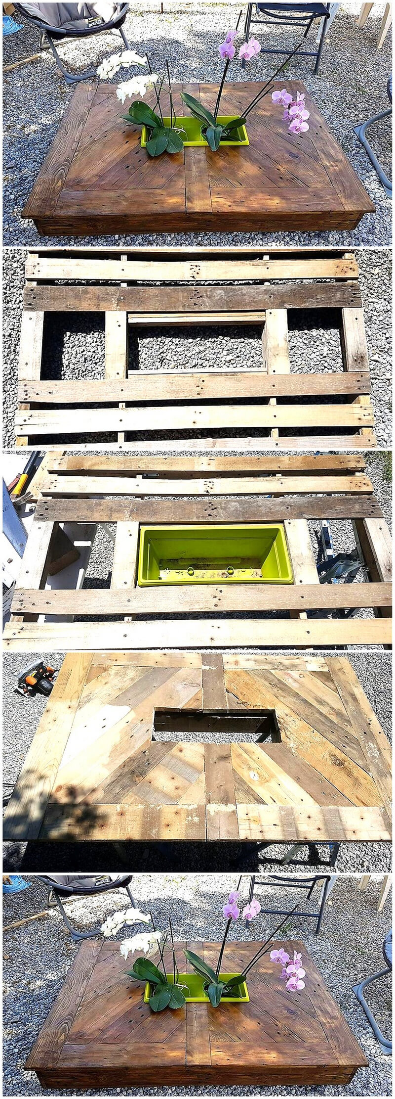 diy wooden pallet succulent table