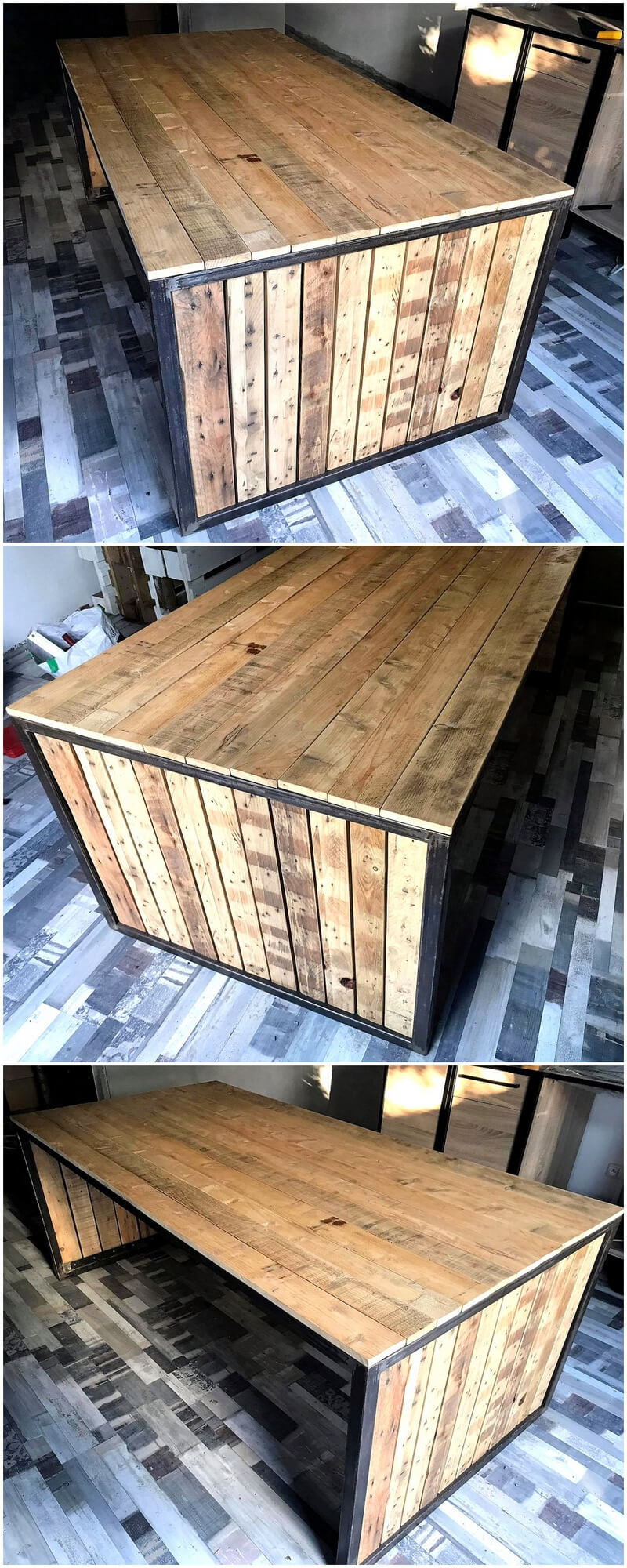 reclaimed wood pallet table