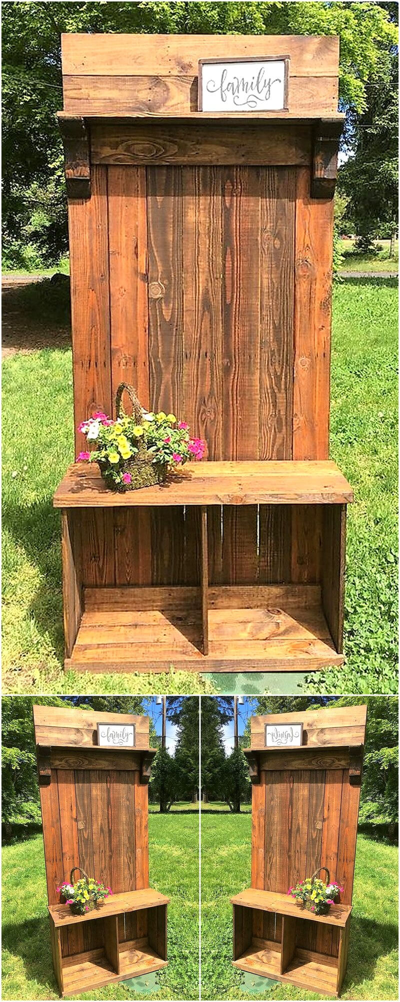 wood pallet entry way tree
