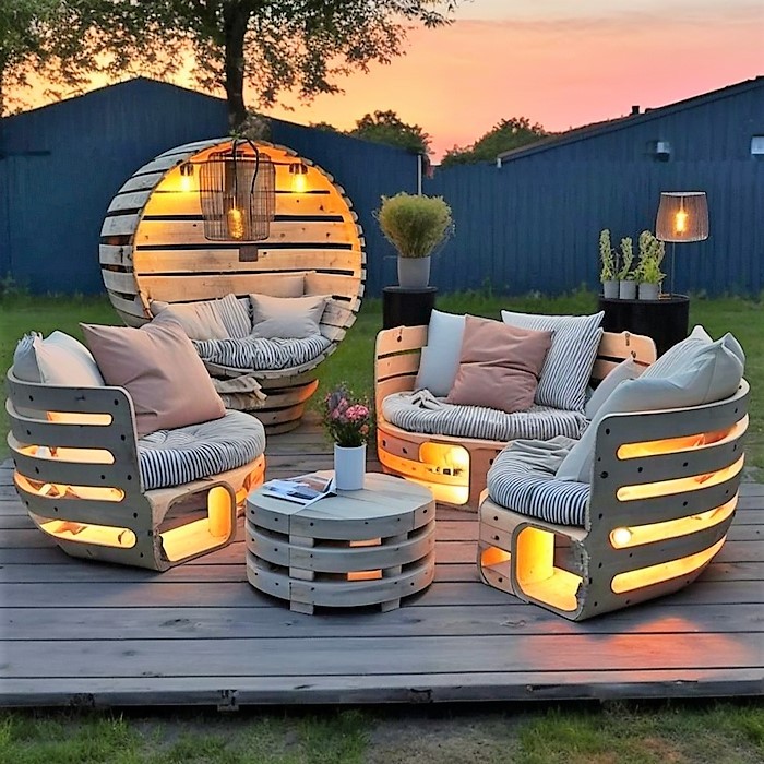 Wood Pallet Outdoor Furniture (24)