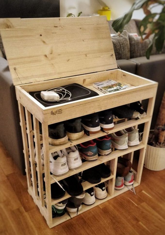 wood pallet shoe rack 01