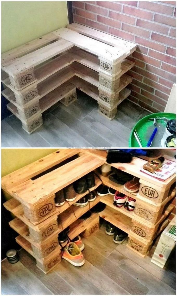 wood pallet shoe rack 15