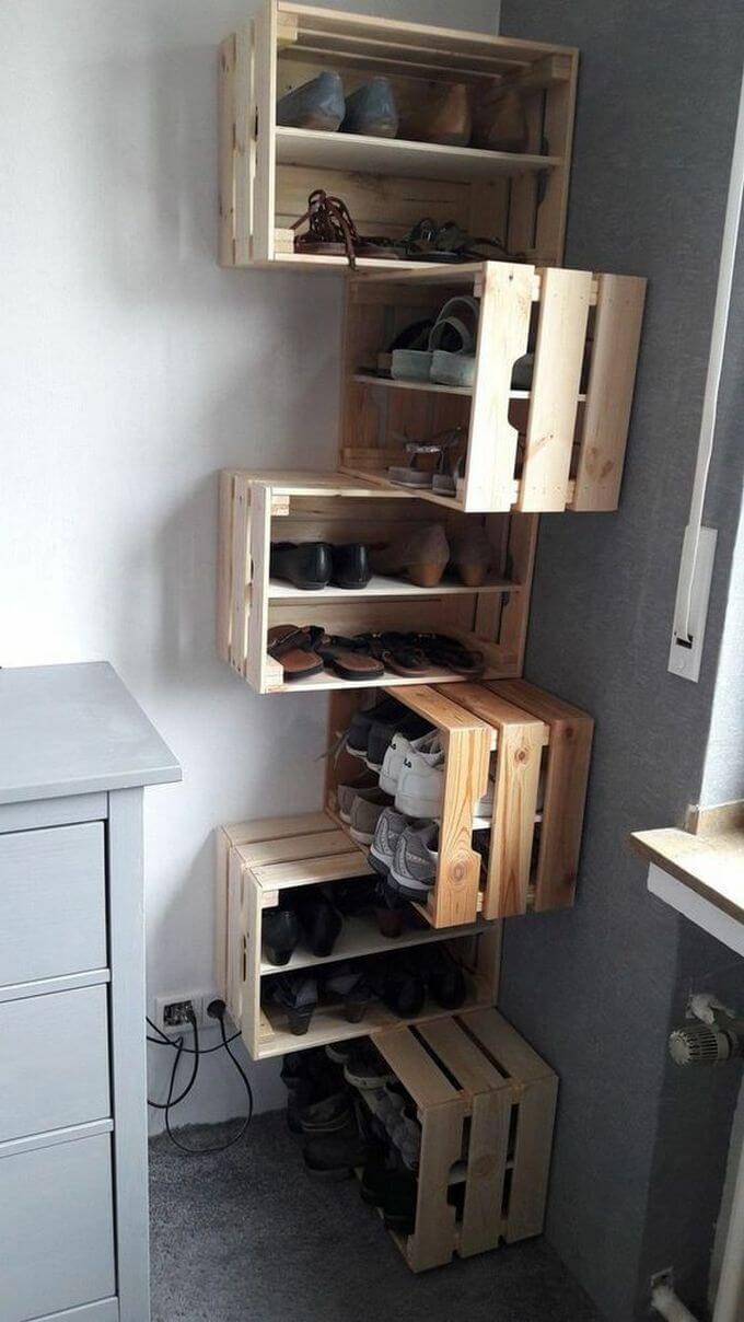 pallet fruit crate shoe rack 1