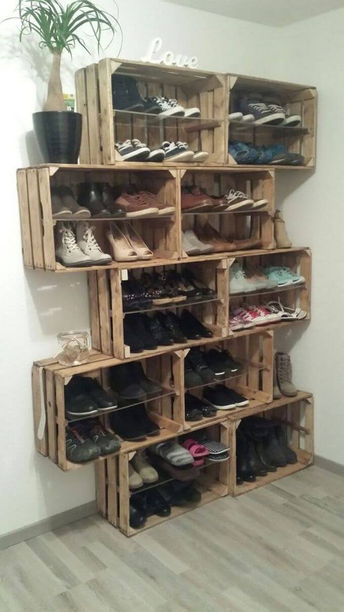 pallet fruit crate shoe rack 2