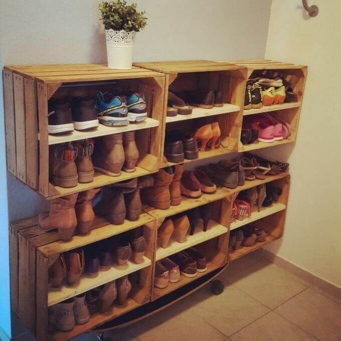 pallet fruit crate shoe rack 4