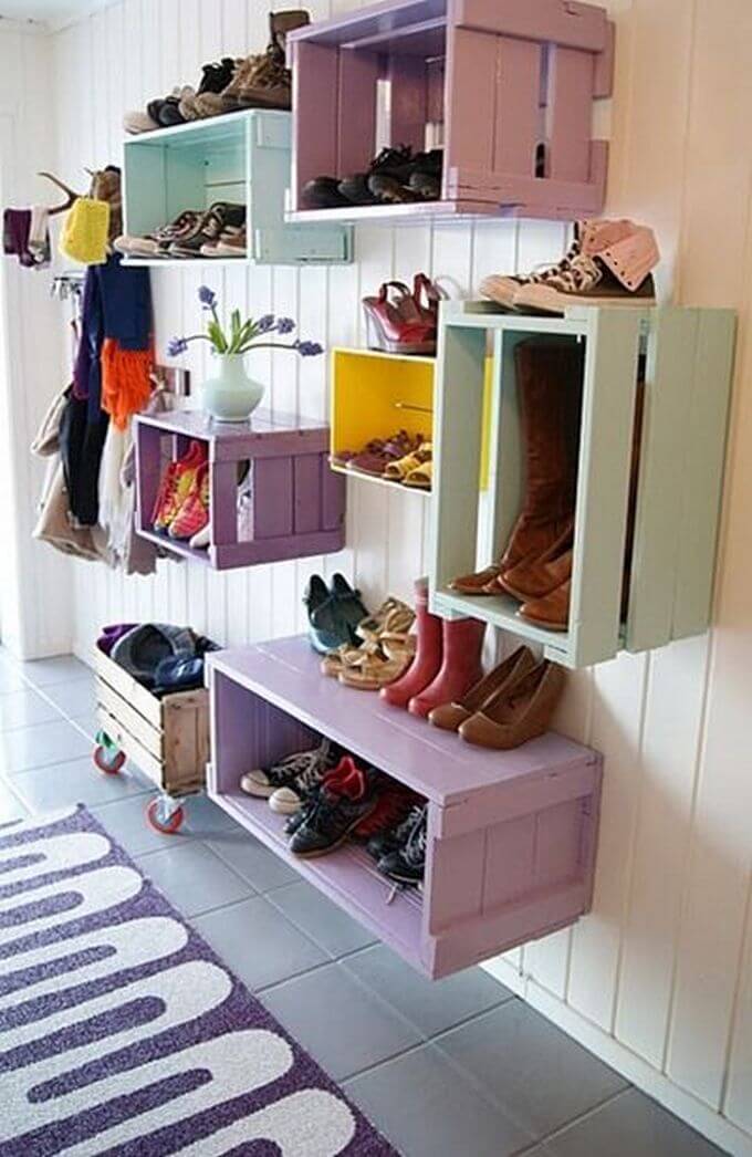 pallet fruit crate shoe rack 5